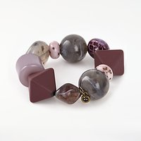 One Button Bead Bracelet, Grey/Purple
