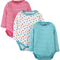 Frugi Organic Baby Luxe Pointelle Bodysuit, Pack Of 3, Blue