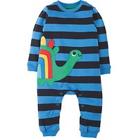 Frugi Organic Baby Snug And Cosy Dino Footless Romper, Blue/Multi