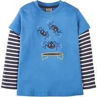 Frugi Organic Children's Spider Applique Long Sleeve T-Shirt, Blue