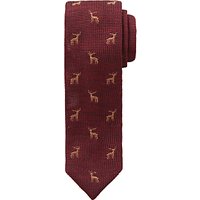 John Lewis Heirloom Collection Boys' Stag Knitted Tie, Burgundy
