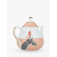 Yvonne Ellen Cockatoo And Zebra Teapot, Pink/Multi