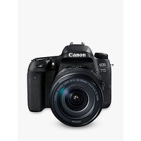 Canon EOS 77D Digital SLR Camera With EF-S 18-135mm IS USM Lens, HD 1080p, 24.2MP, Wi-Fi, Bluetooth, NFC, Optical Viewfinder, 3 Vari-Angle Touch Screen