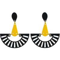 Toolally Fandango Drop Earrings, Black/Yellow