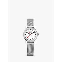 Mondaine MSE.26110.SM Unisex Evo 2 Mesh Bracelet Strap Watch, Silver/White