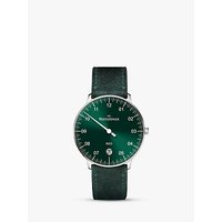 MeisterSinger NE909N-MLN-18 Unisex Neo Automatic Date Leather Strap Watch, Dark Green