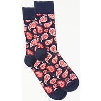 Happy Socks Paisley Socks, One Size, Blue/Red