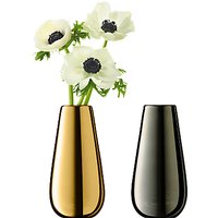 LSA International Flower Metallic Bud Vase Duo, Gold / Platinum