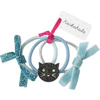 Rockahula Children's Glitter Cat And Bow Hair Ponies, Pack Of 3, Black/Blue
