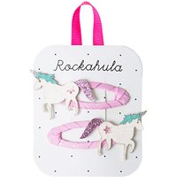 Rockahula Glitter Unicorn Hair Clip, Pack Of 2, Pink/White