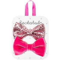 Rockahula Velvet And Glitter Bow Hair Clip, Pack Of 2, Pink