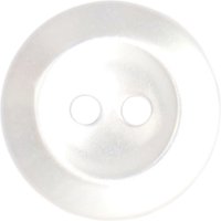 Groves Rimmed Button, 16mm, Pack Of 5, White