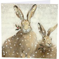 Art Marketing Festive Hares Charity Cards, Pack Of 6
