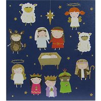 Woodmansterne Flittered Nativity Charity Christmas Cards, Pack Of 5