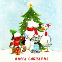 Woodmansterne Festive Friends Charity Christmas Cards, Pack Of 5