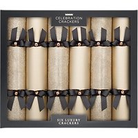 Celebration Crackers Luxury Mixed Christmas Crackers, Pack Of 6, Champagne