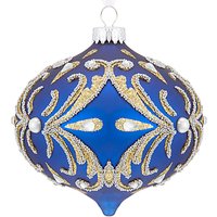 John Lewis Winter Palace Ornate Onion Bauble, Royal Blue