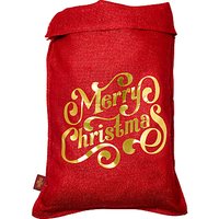 The Handmade Christmas Co. Merry Christmas Glitter Sack, Red