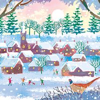 Museums And Galleries Snow In The Village Charity Christmas Cards, Pack Of 8