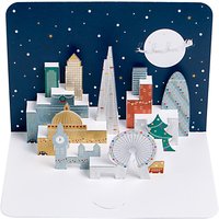 Art File London Landmarks At Christmas Luxury Hand Folded Christmas Cards, Pack Of 5