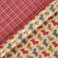 Vivid Highland Myths Scottie Dog/Tartan Gift Wrap, W70cm X L100cm Sheet, Pack Of 2