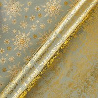 Vivid Winter Palace Snowflake/Gold On Gunmetal Crush, W70cm X L100cm Sheet, Pack Of 2
