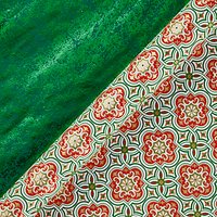 Vivid Festive Tile/Green Crush Gift Wrap, W70cm X L100cm Sheet, Pack Of 2