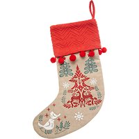 Vivid Folklore Stag And Robin Embroidered Stocking, Multi
