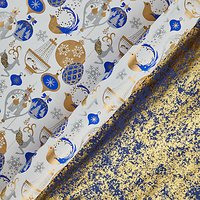 Vivid Winter Palace Snow Queen/Gold Crush Gift Wrap, W70cm X L100cm Sheet, Pack Of 2