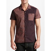 JOHN LEWIS & Co. Japanese Multi Check Short Sleeve Shirt, Red
