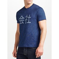 JOHN LEWIS & Co. Printed Japanese Font T-Shirt, Blue