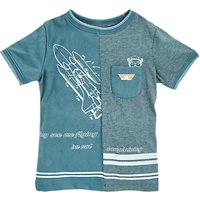Angel & Rocket Boys' Mixed Fabric T-Shirt, Blue