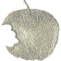 La Stephanoise Apple Iron On Patch, Silver