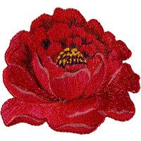 La Stephanoise Flower Iron On Patch, Red