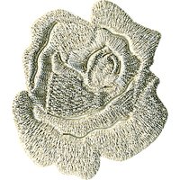 La Stephanoise Rose Iron On Patch, Silver