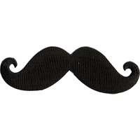 La Stephanoise Moustache Iron On Patch, Black