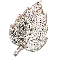 La Stephanoise Leaf Iron On Patch, Silver