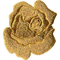 La Stephanoise Rose Iron On Patch, Gold