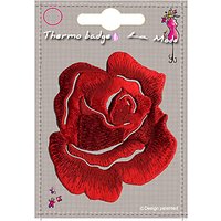 La Stephanoise Rose Iron On Patch, Red