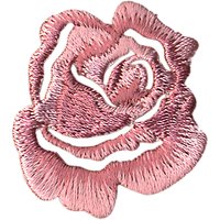 La Stephanoise Small Rose Iron On Patch, Pink