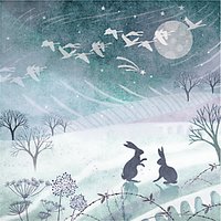 Almanac Winter Rabbits Charity Christmas Cards, Pack Of 6