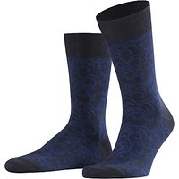 Falke Bow Tie Floral Patterned Short Sock, Black/Blue