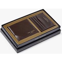 Ted Baker Hofset Leather Wallet Gift Set, Chocolate