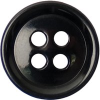 Groves Rimmed Button, 14mm, Pack Of 6, Black