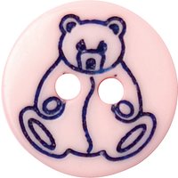 Groves Teddy Button, 12mm, Pack Of 7, Pink