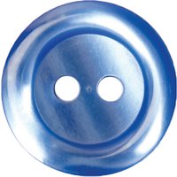 Groves Rimmed Button, 15mm, Pack Of 5, Deep Blue