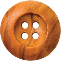 Groves Rimmed Wooden Button, 17mm, Pack Of 4