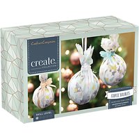Crafter's Companion Make Your Own Fabric Baubles Craft Kit, Pack Of 3