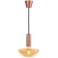 Sylcone Brushed Copper Effect Light Pendant With Hand Blown GX200 Bulb