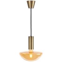 Sylcone Brushed Brass Effect Light Pendant With Hand Blown GX200 Bulb